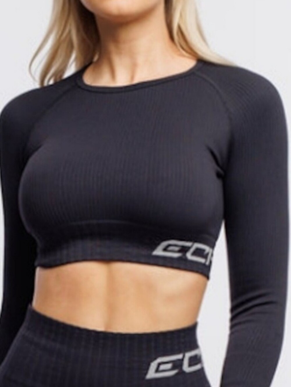 Arise by Echt comfort cropped long sleeve work out top, med